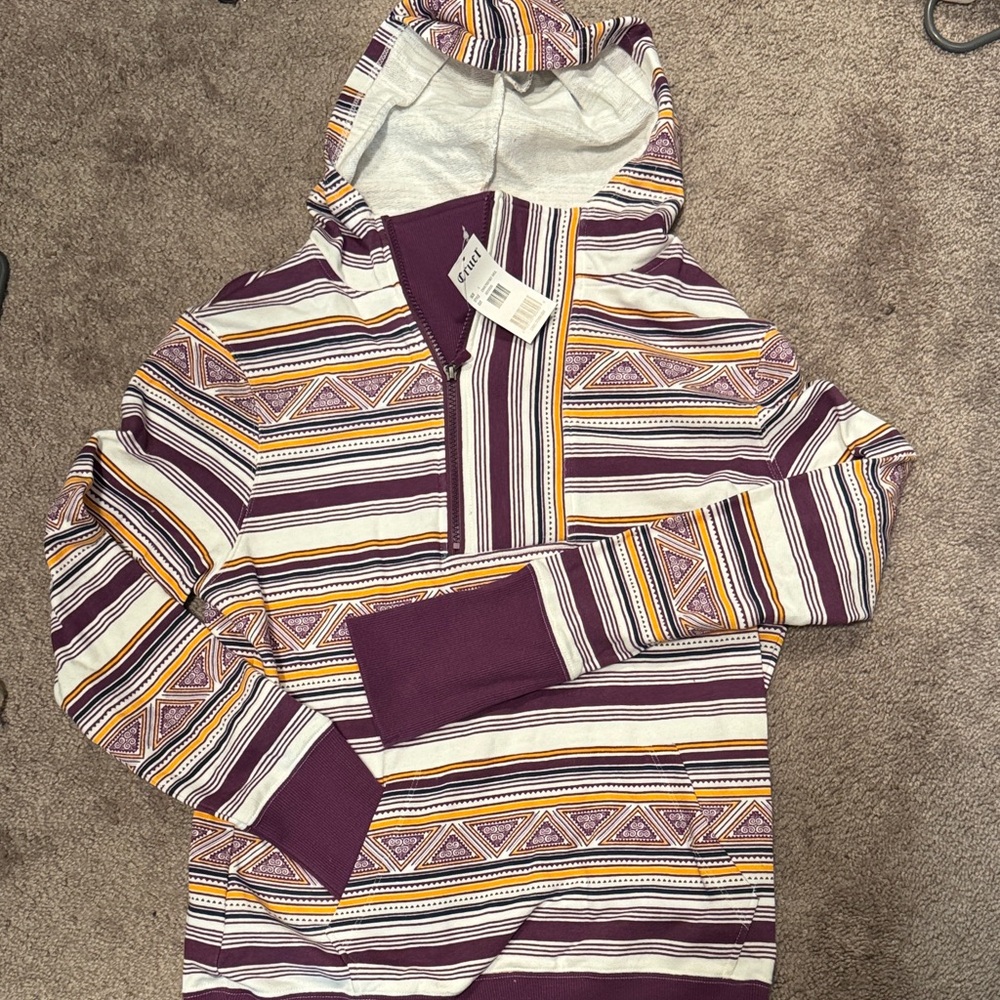 Cruel Purple and Yellow Striped Hoodie